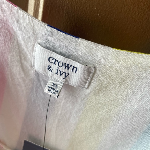 Crown & Ivy Multi Color Stripes Swing Top - Picture 3 of 5